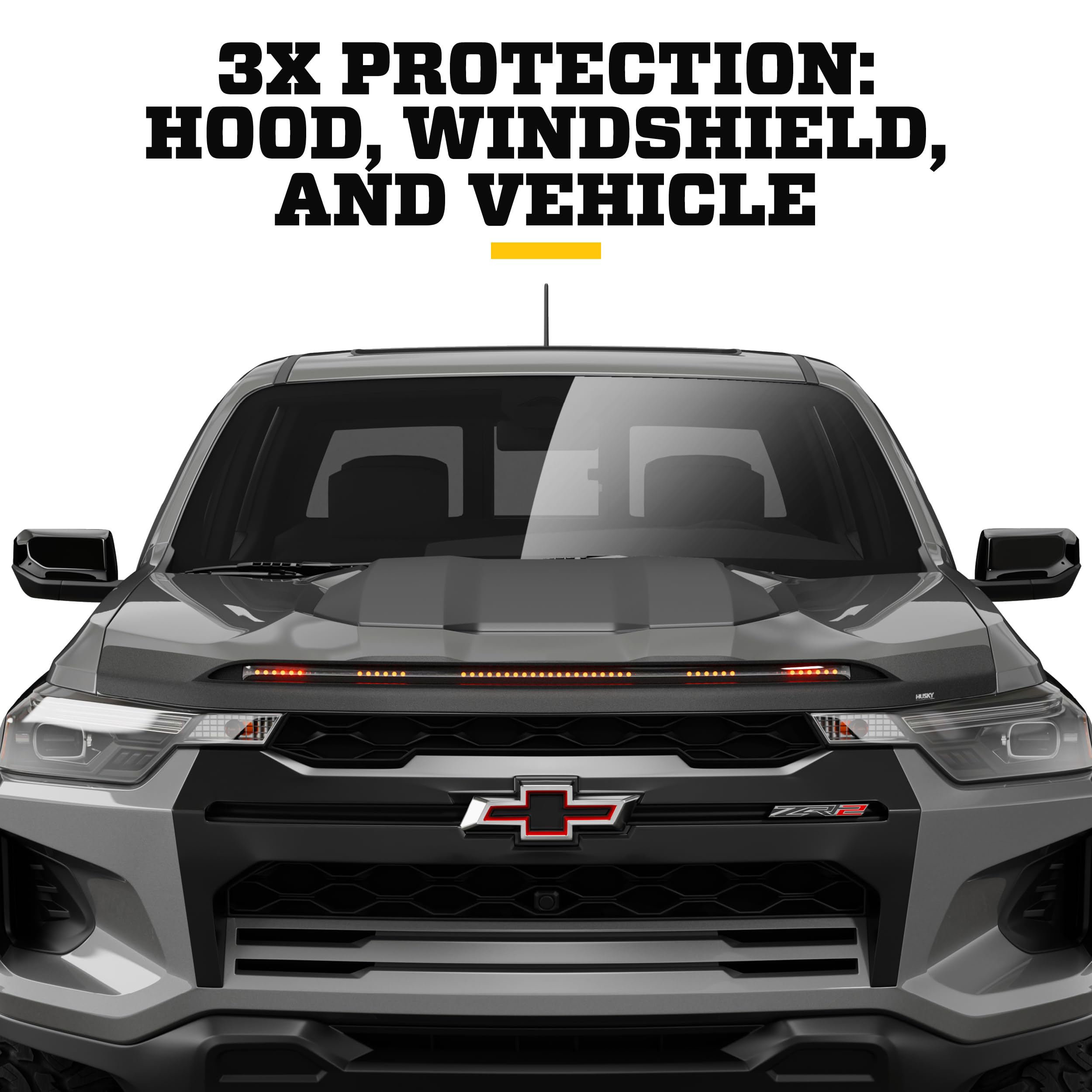 Husky Liners Aeroskin Lightshield PRO Low Profile Deflector/Bug Shield | Fits 2021-2026 Ford Bronco | Hood, 1-pc Black - 2820183 - Image 3