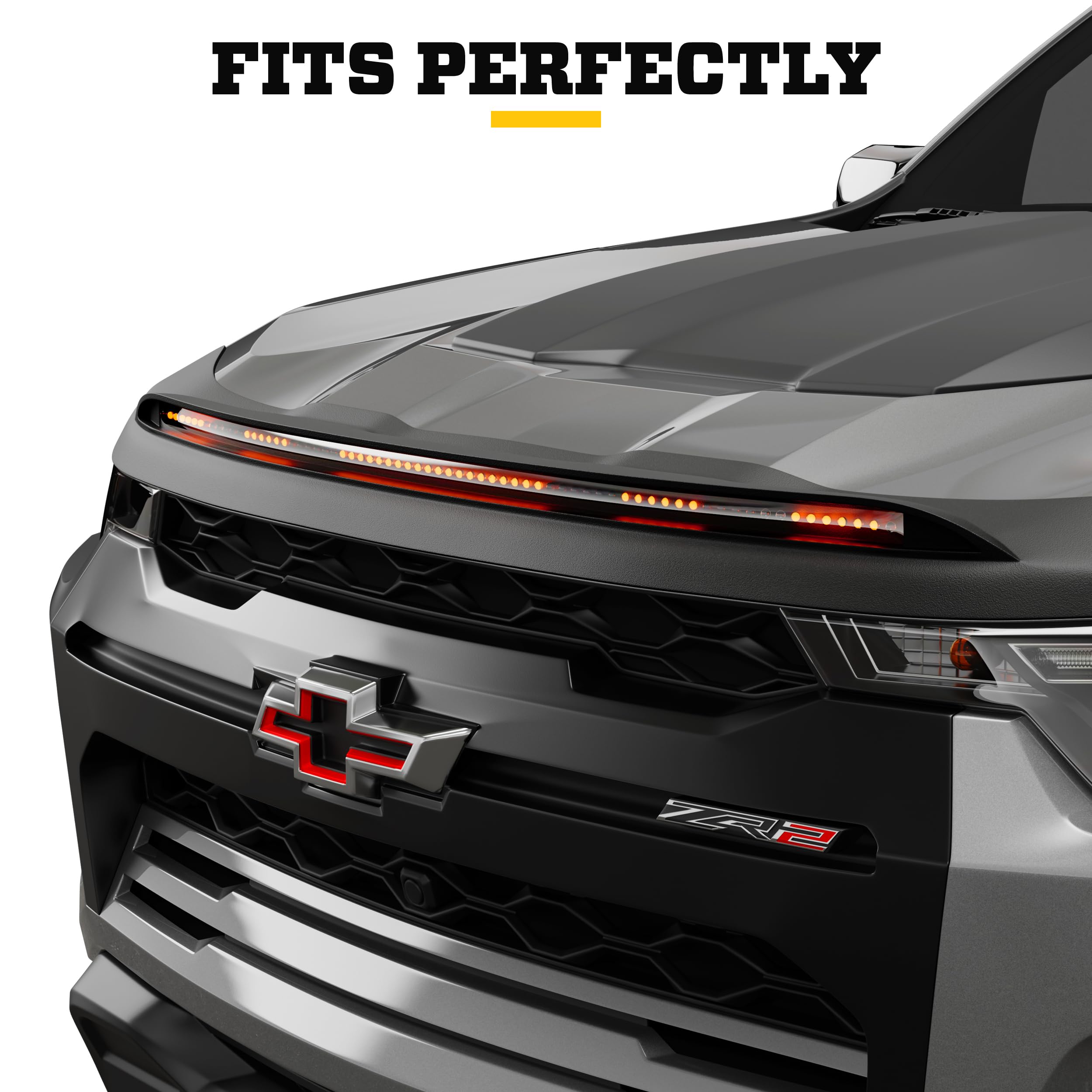 Husky Liners Aeroskin Lightshield PRO Low Profile Deflector/Bug Shield | Fits 2021-2026 Ford Bronco | Hood, 1-pc Black - 2820183 - Image 5